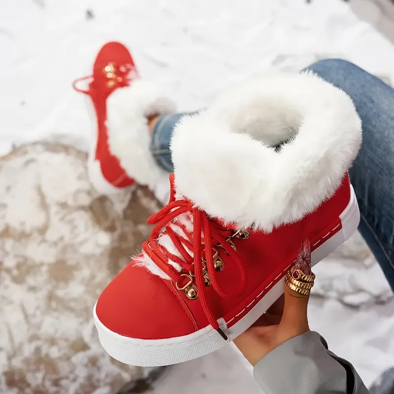 Women's Stylish Thickened Warm Wedge Shoes Ankle Boots