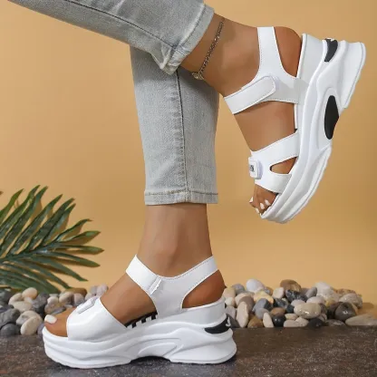 Summer New Casual Outdoor Fashionable Versatile Thick-Soled Wedge Beach Shoes