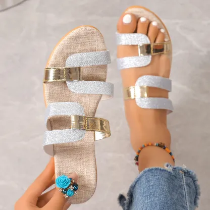 Women's Fashion Shiny Wedge Sandals