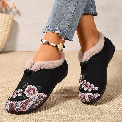 Women's Warm Floral Ankle Boots