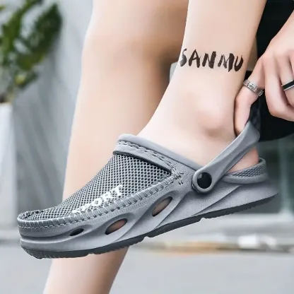 Men's Mesh Hollow Out Breathable Comfy Non-Slip Clogs Garden Shoes Beach Sandals