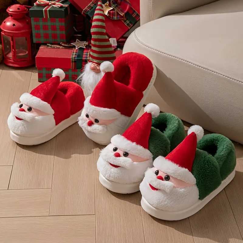 Women's Warm & Cozy Festive Santa Slippers