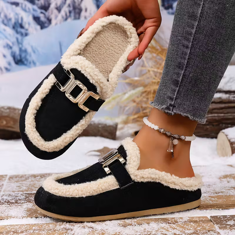 Women's Soft Warm Arch Support Slip-On Slippers Indoor/Outdoor House Shoes