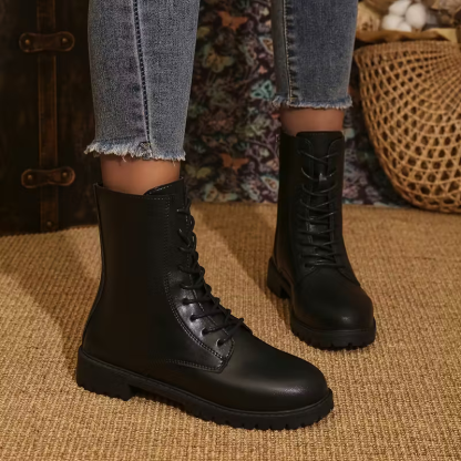 Women's Western Punk Style Leather Mid-Calf Boots Cowgirl Boots Allseason Footwear