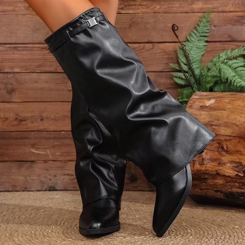 Women's Fashionable Sexy Warm Chunky Heel Slip-Resistant Ankle Boots