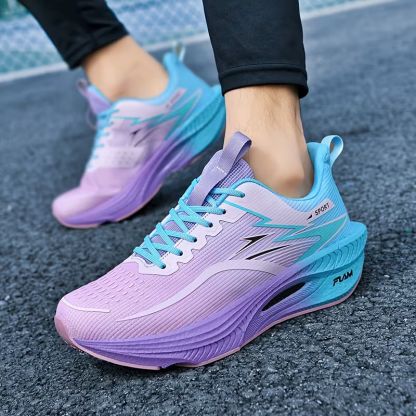 Men‘s Lightweight Breathable Carbon Plate Technology Gradient Color Sneakers Running Shoes