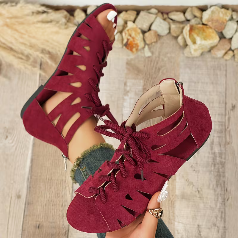 Women's Comfortable Vintage Lace-Up Roman Sandals