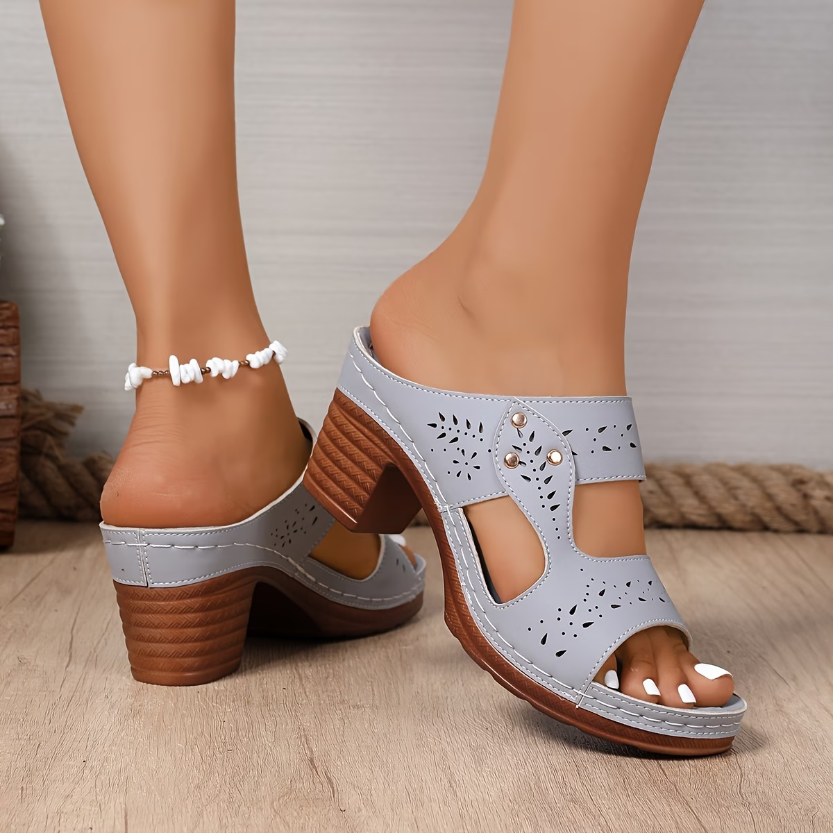 Women's Elegant & Comfortable Ethnic Style Chunky heel Sandals Slippers