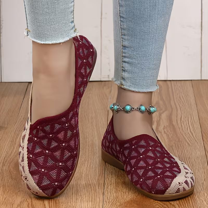 Women's Soft & Breathable Hollow Design Slip-On Shoes Lace Loafers