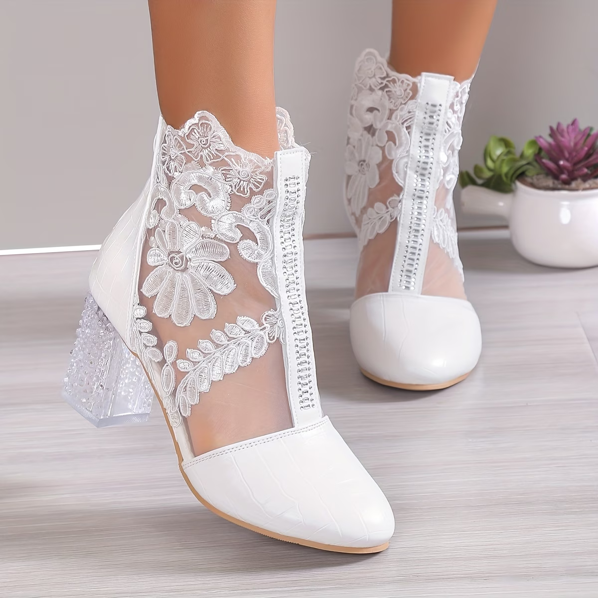 Women's Elegant Mesh Boots Classy Lady Shoes