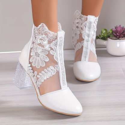 Women's Elegant Mesh Boots Classy Lady Shoes