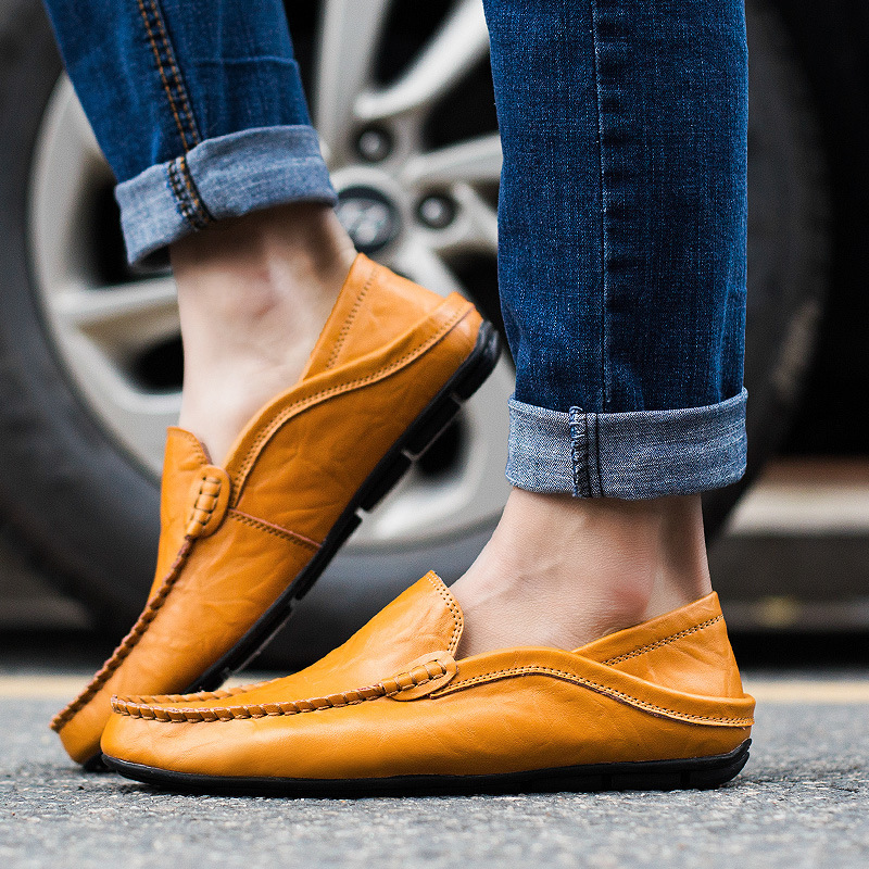 Men's Classic Soft‑Leather Slip‑On Loafers