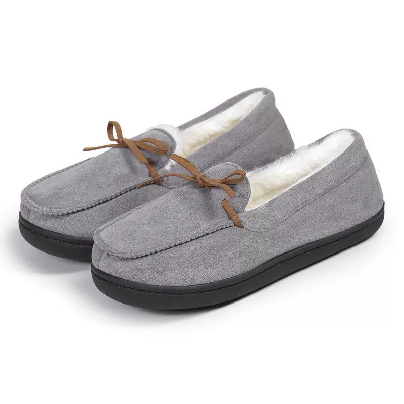 Women's Warm Fleece Moccasin Slippers Bow Detail Indoor/Outdoor Shoes