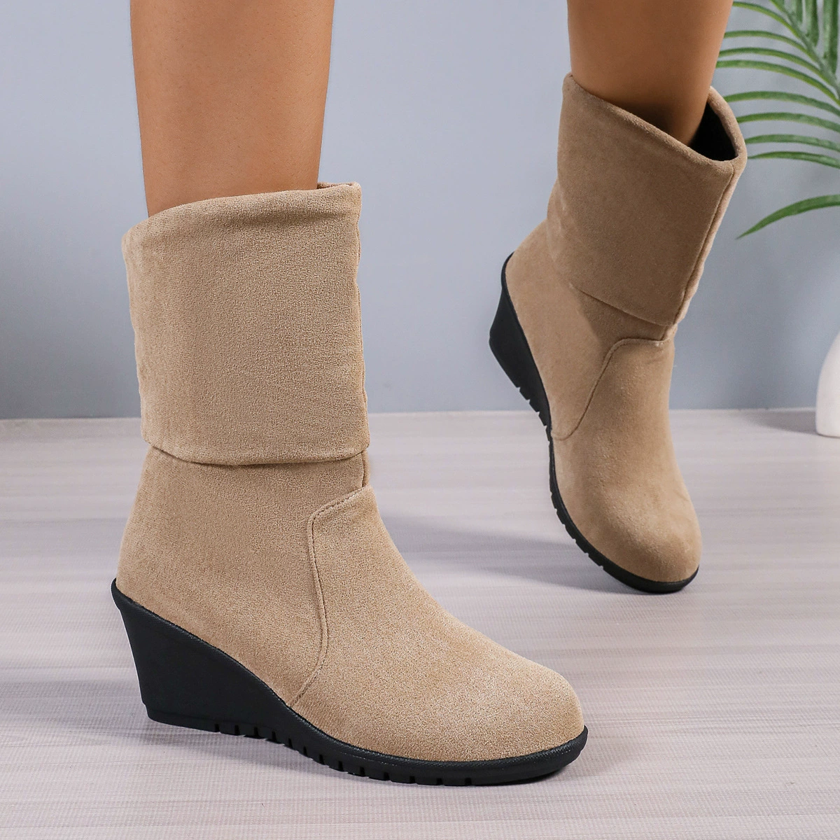 Women's Comfortable Non-Slip Wedge Ankle Boots