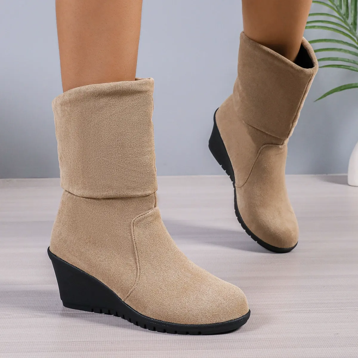 Women's Comfortable Non-Slip Wedge Ankle Boots