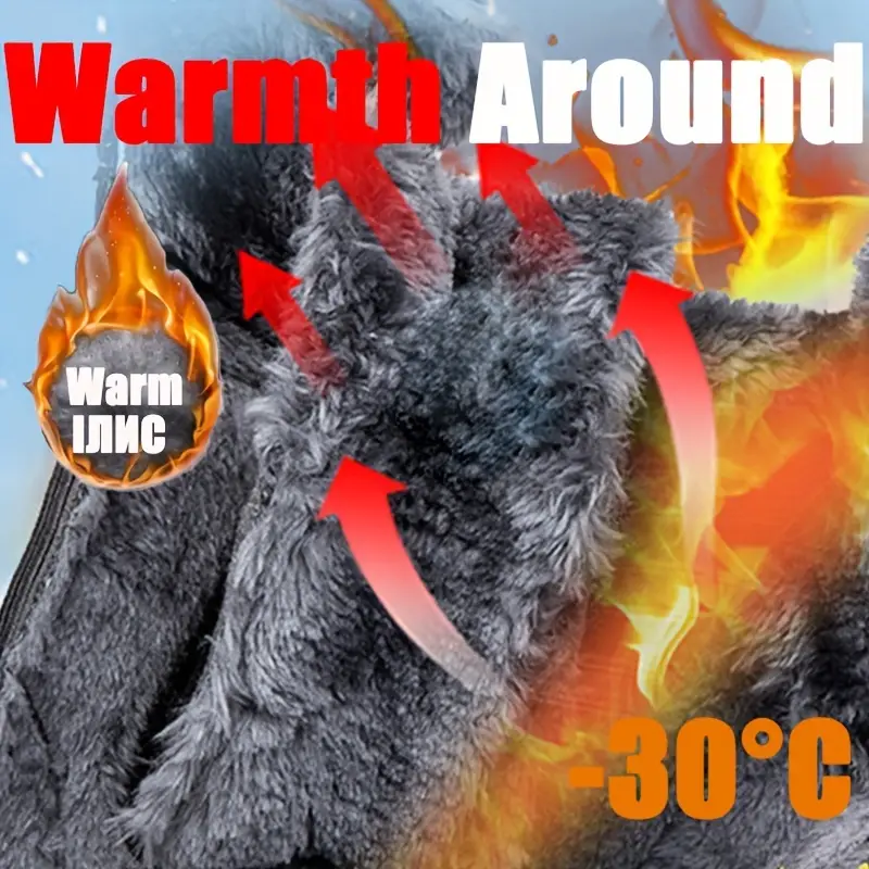 Men's Trendy Warm Winter Non-Slip Shoes Snow Boots With Rotating Buckle