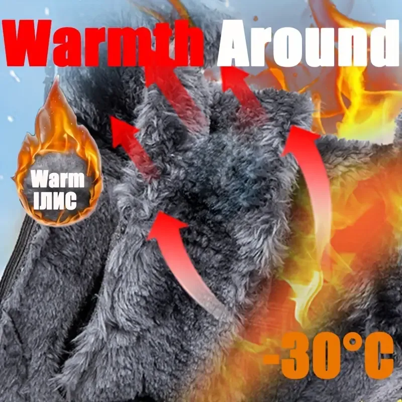 Men's Trendy Warm Winter Non-Slip Shoes Snow Boots With Rotating Buckle