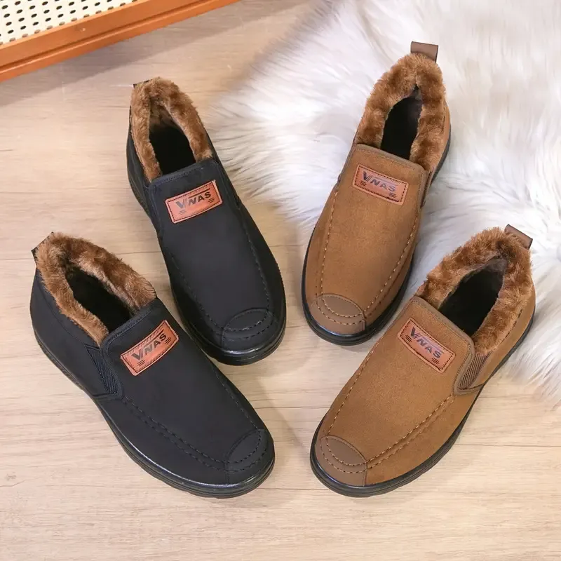 Men's Warm & Slip-Resistant Arch Support Slip-On Winter Shoes Boots for Casual & Outdoor Activities