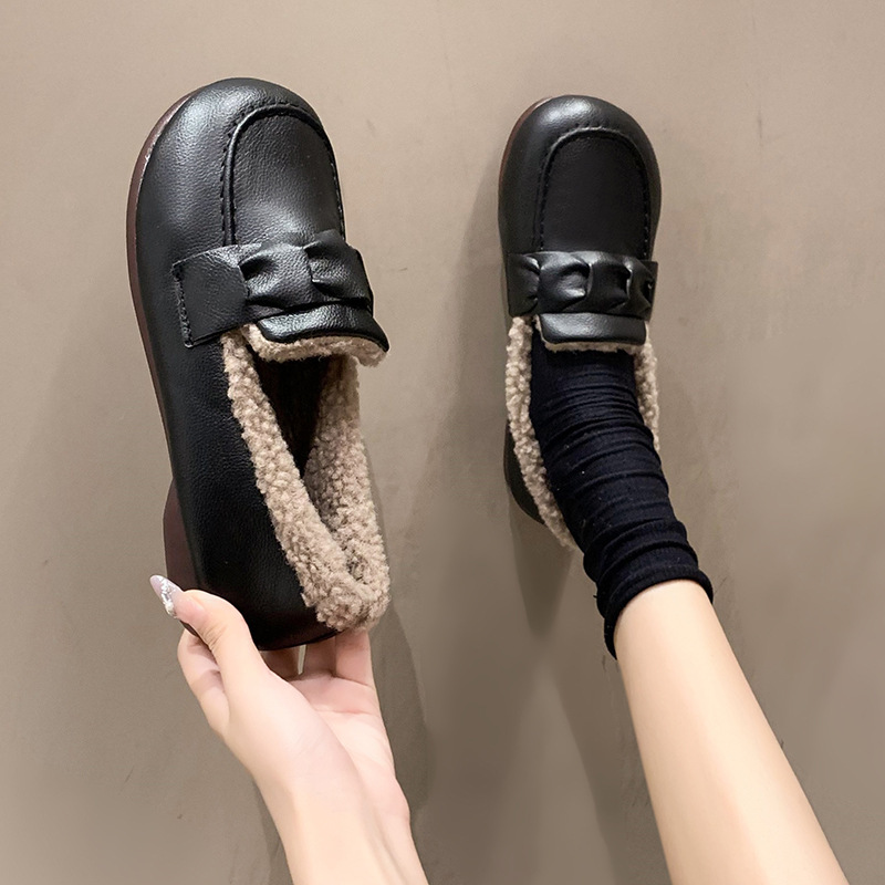 Women's Comfortable and Warm Leather Flat Shoes