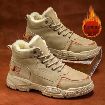 Men's Thermal Insulated Cushioned Insole & Non-Slip Winter Snow Boots for Outdoor Hiking, Casual & Daily Wear