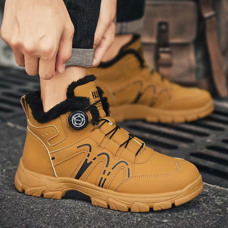 Men's Stylish Warm Lining Slip-Resistant Winter Sneakers Outdoor Walking Footwear