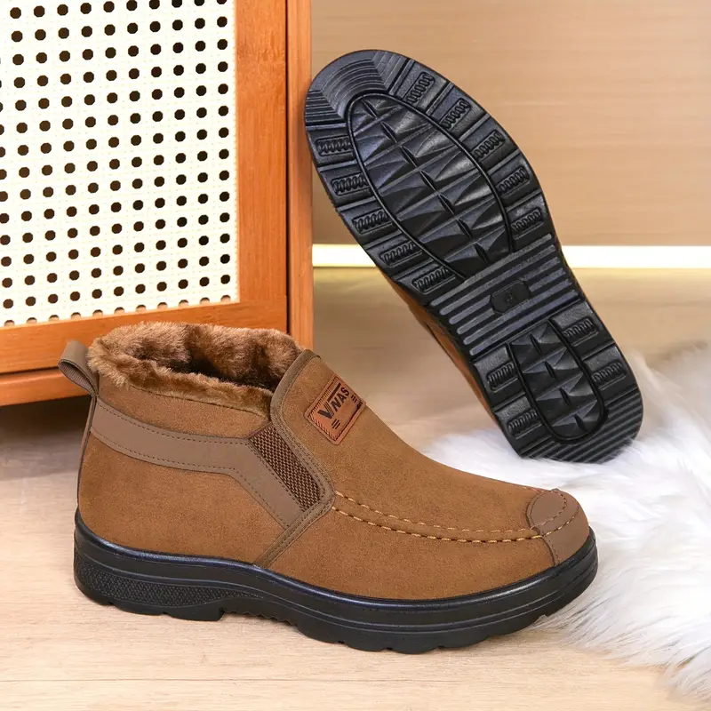 Men's Warm & Slip-Resistant Arch Support Slip-On Winter Shoes Boots for Casual & Outdoor Activities