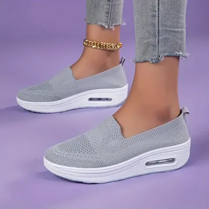 Women's Breathable Knit Slip-on Sneakers Casual Shoes