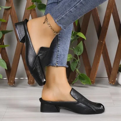 Womens Chic & Comfy Solid Color Slip-On Sandals Versatile Vacation Mules