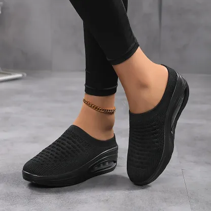 Women's Breathable & Comfortable Mule Sneakers Slip On Platform Shoes