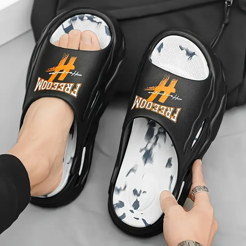 Men's Trendy Street Style Open Toe Breathable Non-Slip Slippers Footwear