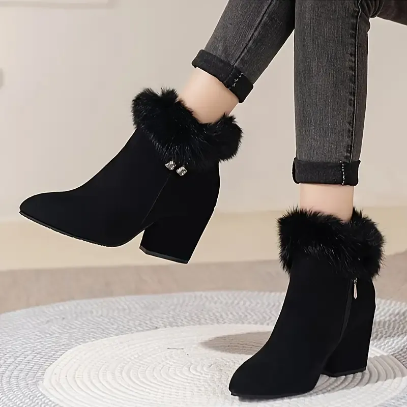 Women's Fashion Comfortable Chunky heel Ankle Boots