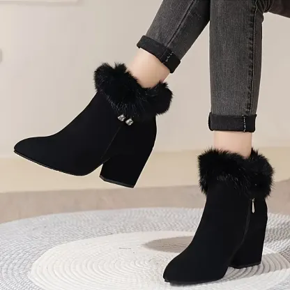 Women's Fashion Comfortable Chunky heel Ankle Boots