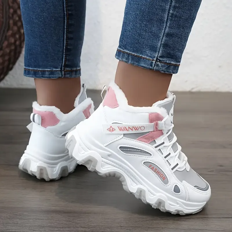 Women's Plus Size Fashionable and Warm Winter Sneakers