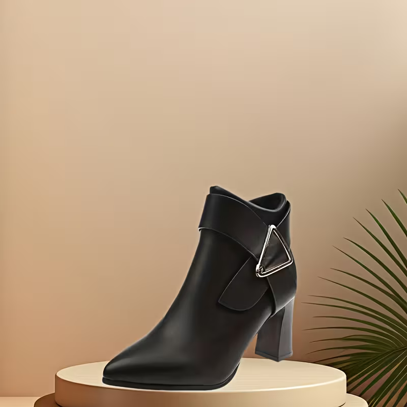 Women's Elegant & Stylish Side Zipper Chunky Heel Ankle Boots