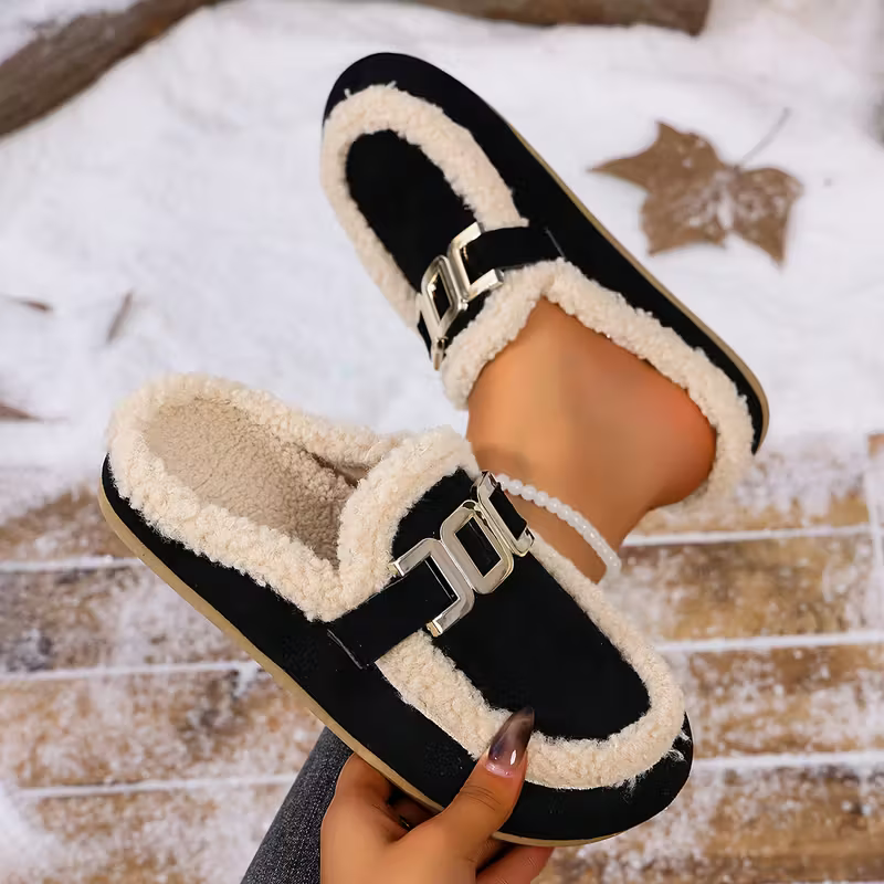 Women's Soft Warm Arch Support Slip-On Slippers Indoor/Outdoor House Shoes 