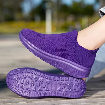 Women's Breathable & Lightweight Knit Non-Slip Slip-On Sneakers Walking Shoes