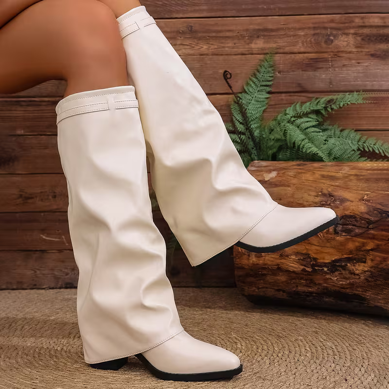 Women's Fashionable Sexy Warm Chunky Heel Slip-Resistant Ankle Boots