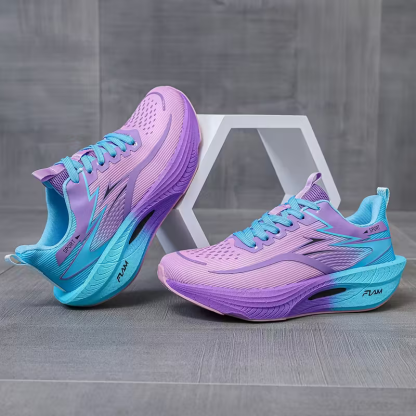 Men‘s Lightweight Breathable Carbon Plate Technology Gradient Color Sneakers Running Shoes