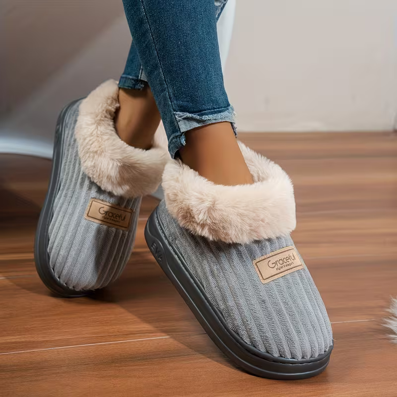 Women's Warm & Soft Non-Slip Thick-Soled Slippers Indoor/Outdoor House Shoes