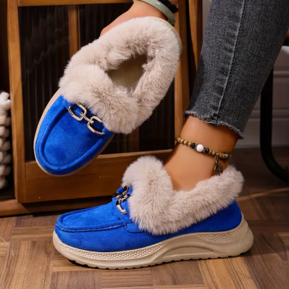 Women's Versatile Snow Sports Shoes Thick-Soled Height-Increasing Slip-On Loafers