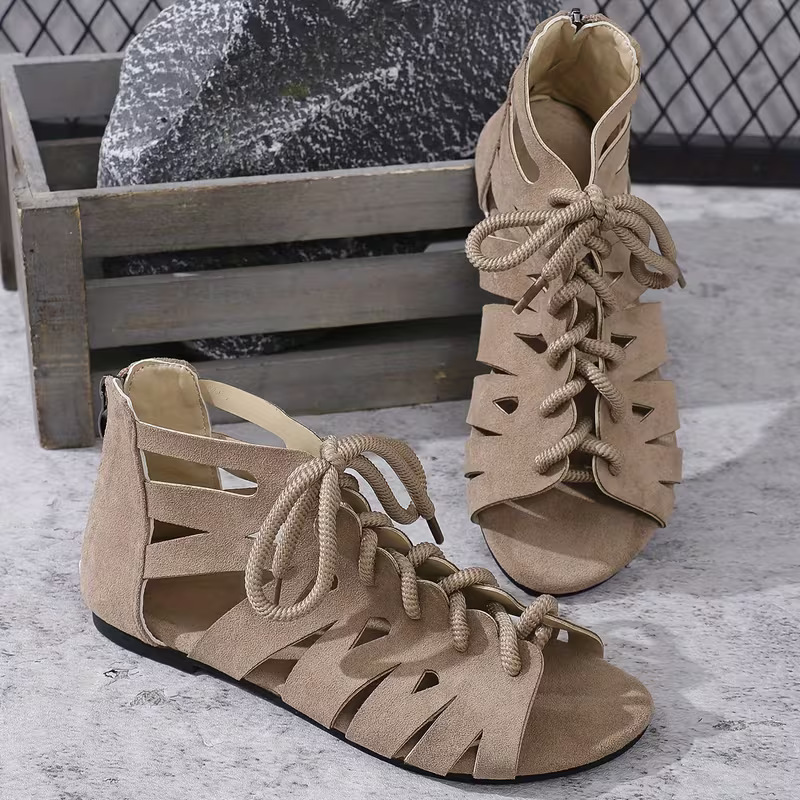 Women's Comfortable Vintage Lace-Up Roman Sandals