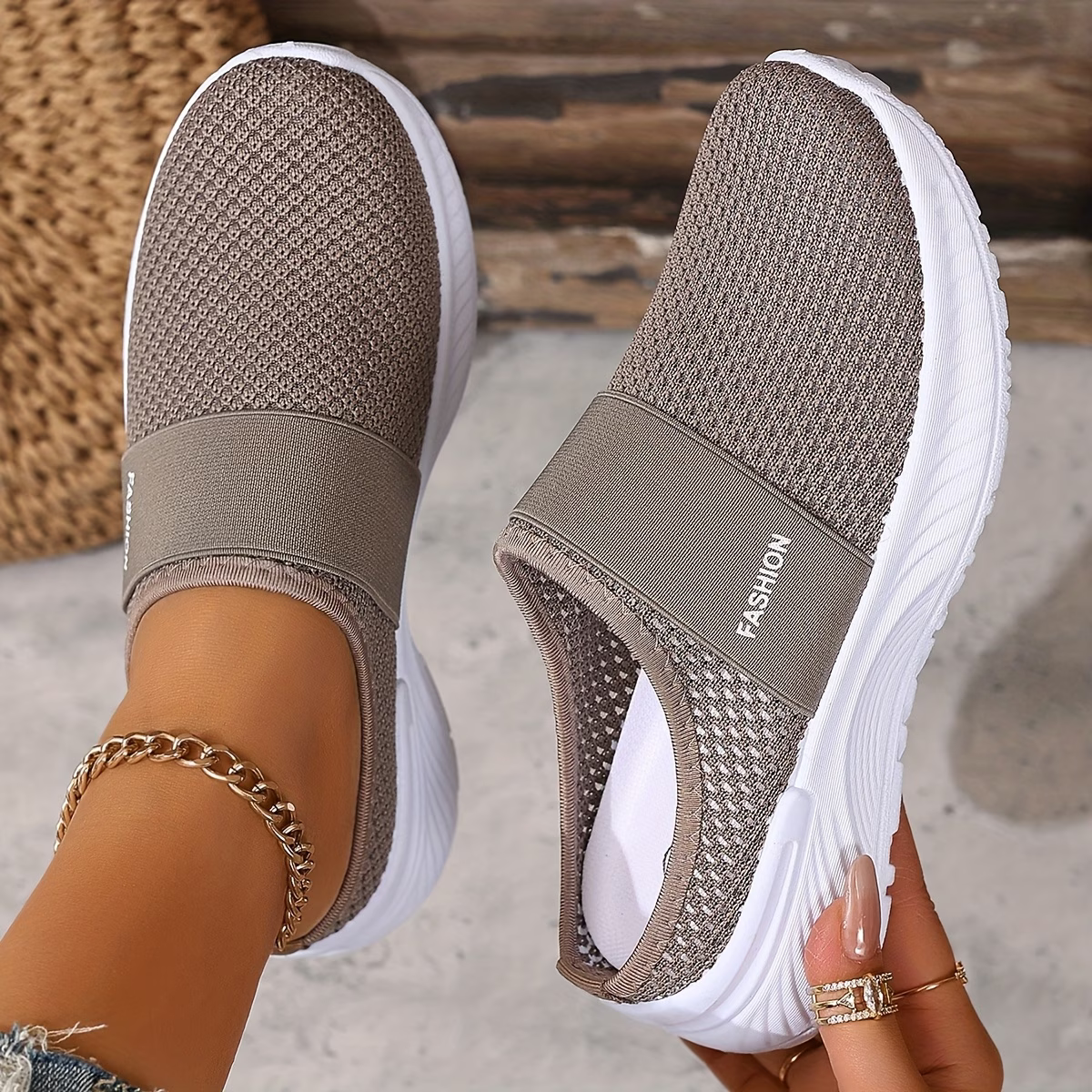Women's Comfortable Breathable Slip-On Sneakers Sandals for Travel & Summer Outings