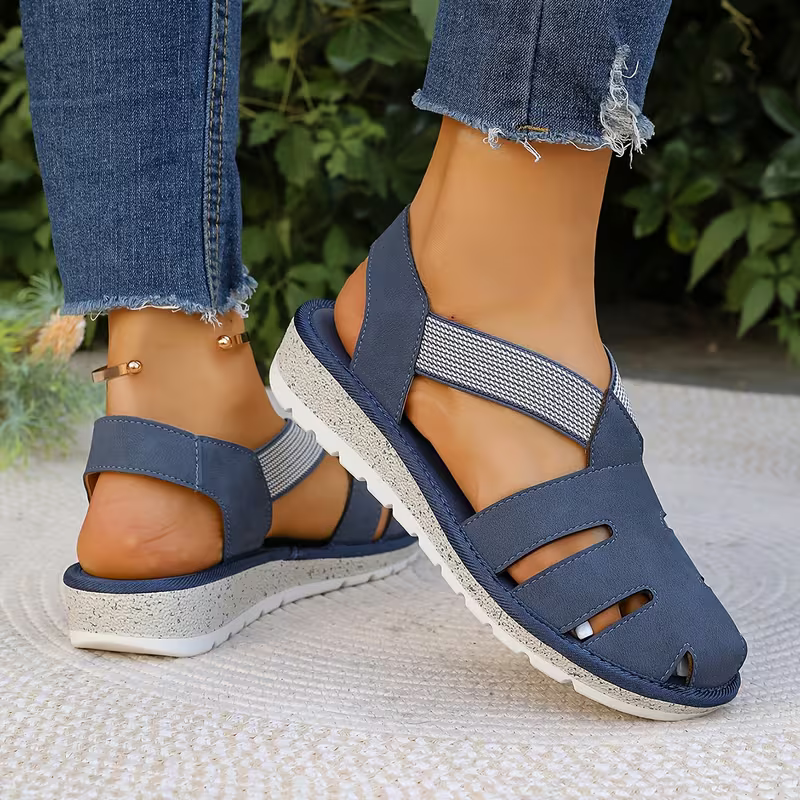 Women's Comfortable Breathable Elastic Straps Hollow-Out Roman Sandals Shoes