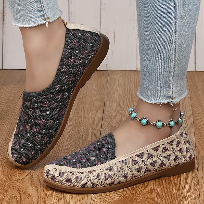 Women's Soft & Breathable Hollow Design Slip-On Shoes Lace Loafers