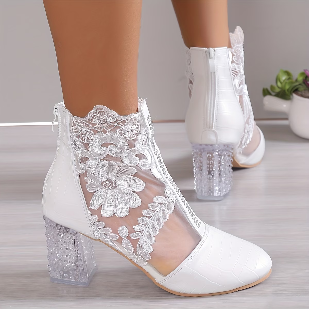 Women's Elegant Mesh Boots Classy Lady Shoes