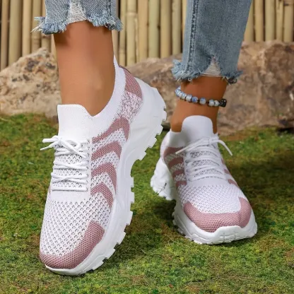 Women's Stylish Breathable Mesh Platform Sneakers Sports Shoes for Outdoor