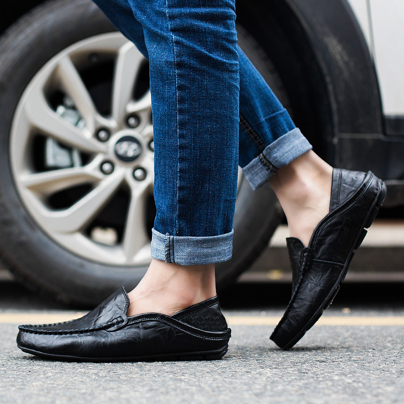 Men's Classic Soft‑Leather Slip‑On Loafers