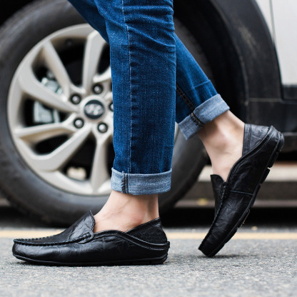 Men's Classic Soft‑Leather Slip‑On Loafers