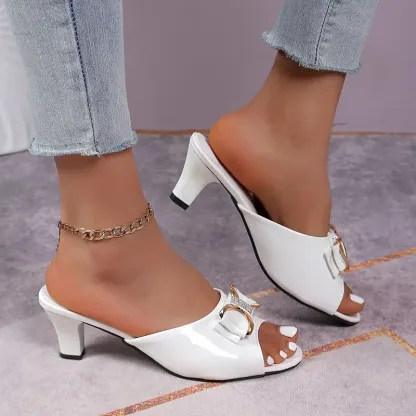 Women's Stylish Rhinestone & Bowknot Decor Slip-On Sandals