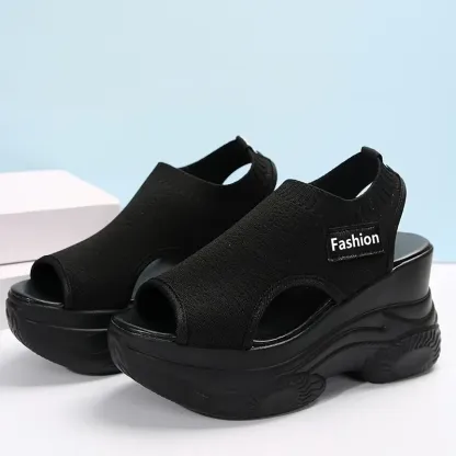 Women's Elastic Soft Sole Casual Platform Sandals Walking Shoes for Vacation